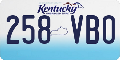 KY license plate 258VBO