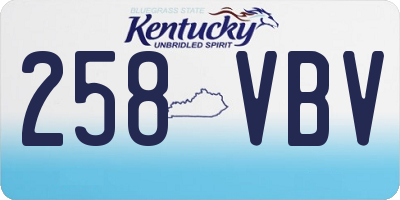 KY license plate 258VBV