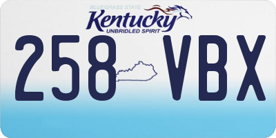 KY license plate 258VBX