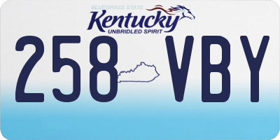 KY license plate 258VBY