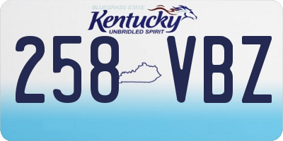 KY license plate 258VBZ