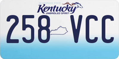 KY license plate 258VCC