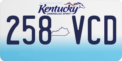 KY license plate 258VCD