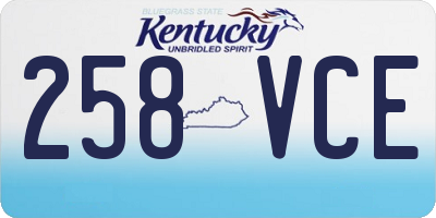 KY license plate 258VCE