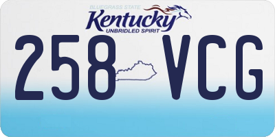 KY license plate 258VCG