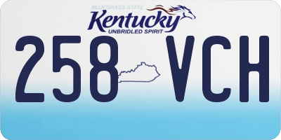 KY license plate 258VCH