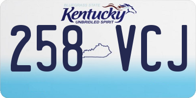 KY license plate 258VCJ