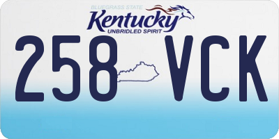 KY license plate 258VCK