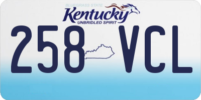 KY license plate 258VCL