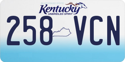 KY license plate 258VCN