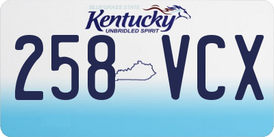 KY license plate 258VCX