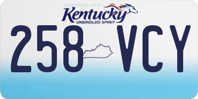 KY license plate 258VCY