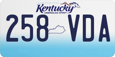 KY license plate 258VDA