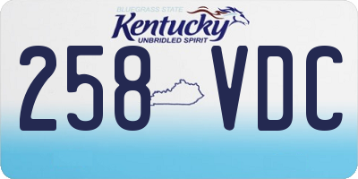 KY license plate 258VDC