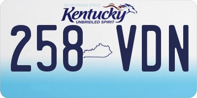 KY license plate 258VDN