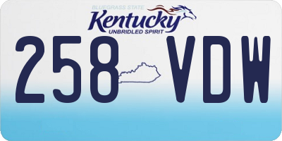 KY license plate 258VDW