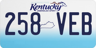 KY license plate 258VEB