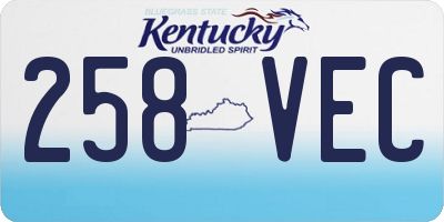 KY license plate 258VEC
