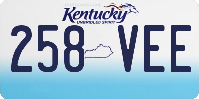 KY license plate 258VEE