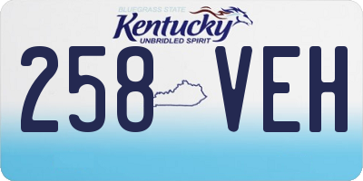 KY license plate 258VEH