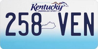 KY license plate 258VEN