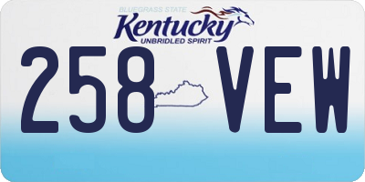 KY license plate 258VEW