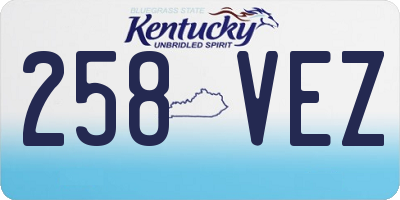 KY license plate 258VEZ