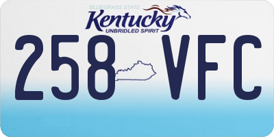 KY license plate 258VFC