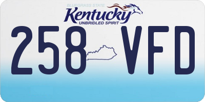 KY license plate 258VFD