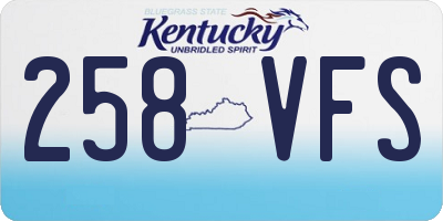 KY license plate 258VFS
