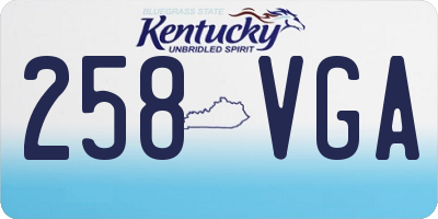 KY license plate 258VGA