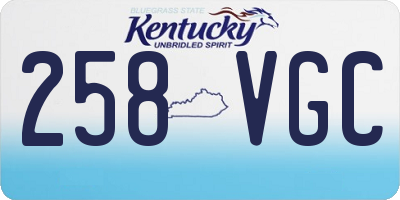 KY license plate 258VGC