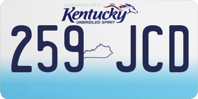 KY license plate 259JCD