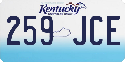 KY license plate 259JCE