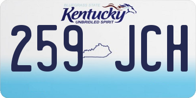 KY license plate 259JCH