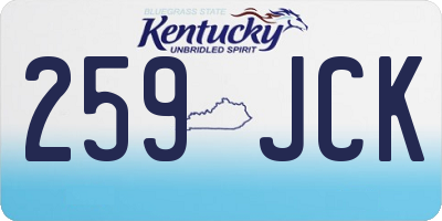 KY license plate 259JCK