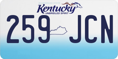 KY license plate 259JCN