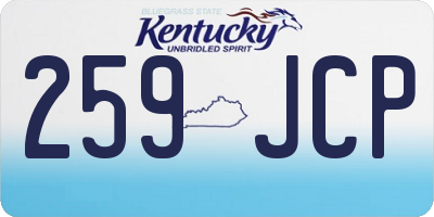 KY license plate 259JCP