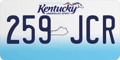KY license plate 259JCR