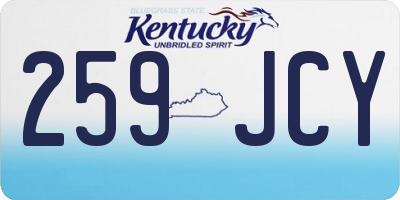 KY license plate 259JCY