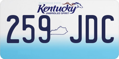 KY license plate 259JDC