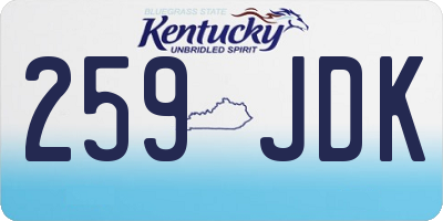 KY license plate 259JDK