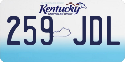 KY license plate 259JDL