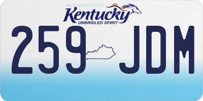 KY license plate 259JDM