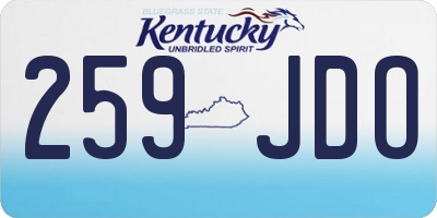KY license plate 259JDO