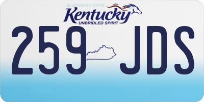 KY license plate 259JDS