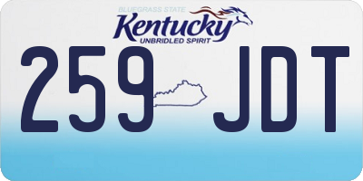 KY license plate 259JDT