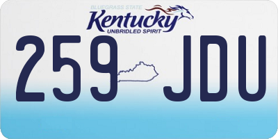 KY license plate 259JDU