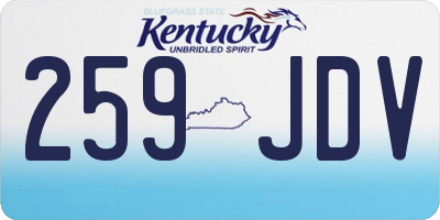 KY license plate 259JDV