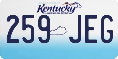KY license plate 259JEG